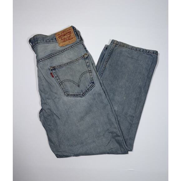 Vtg Levis 550 Jeans Men 34x30 Blue Light Wash Relaxed Fit Y2K Red Tab 2000 0351 - Picture 3 of 11